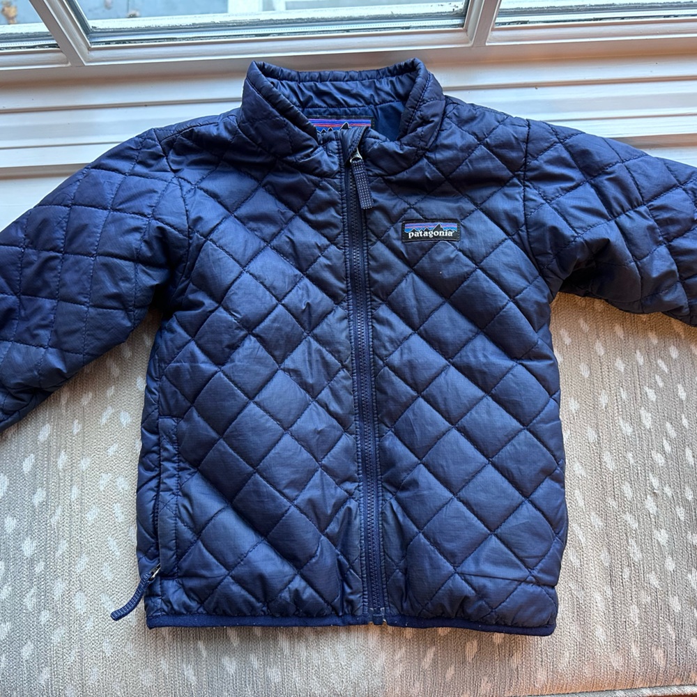 Patagonia Kids Navy Quilted Nano Puff Jacket